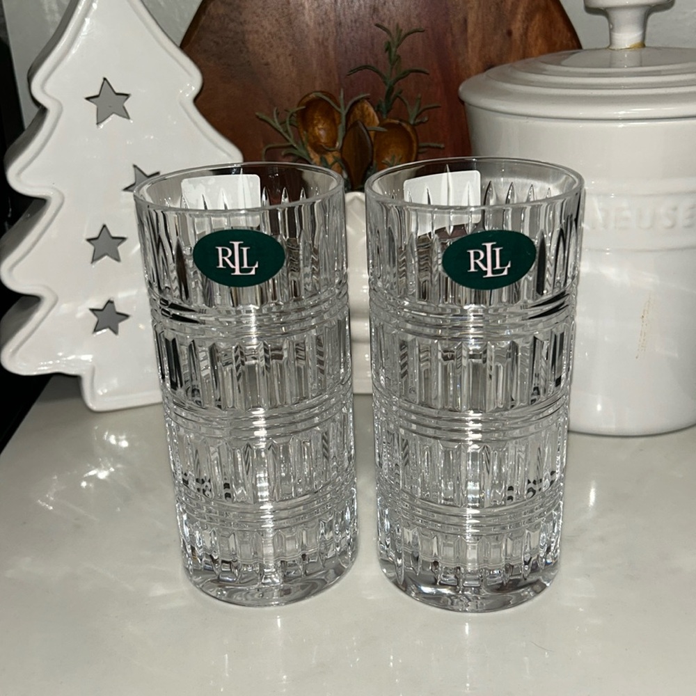Ralph Lauren Highball Crystal Glasses